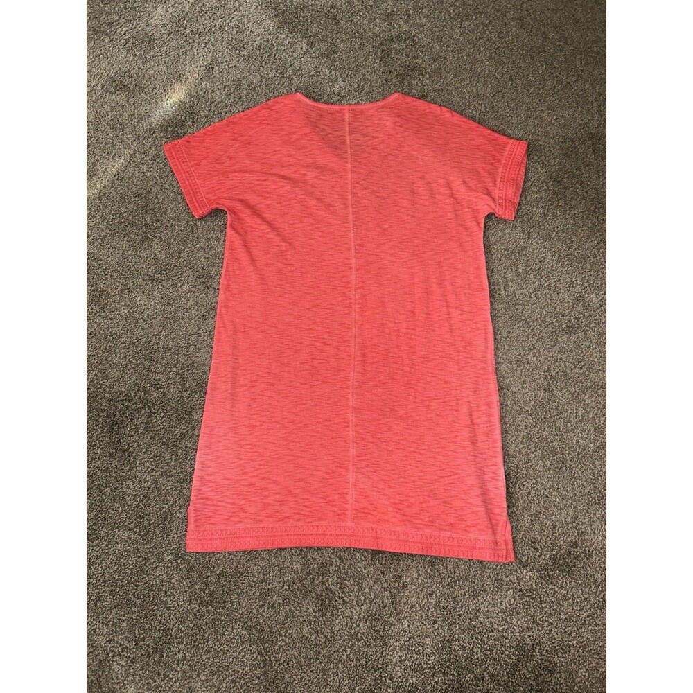 Chico's Coral V-Neck Shift Dress Slub Cotton Crochet Trim - Size 3 (Fits XL - Picture 3 of 9